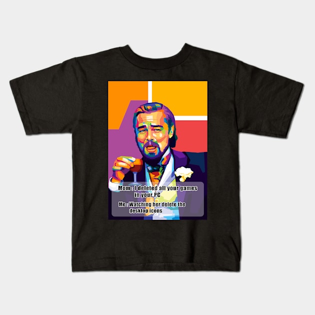 Dicaprio Meme Deleted Games Pop Art Kids T-Shirt by SiksisArt